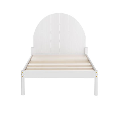 Artiss Bed Frame Single Size Wooden White DALY WBED-DALY-S-WH-AB