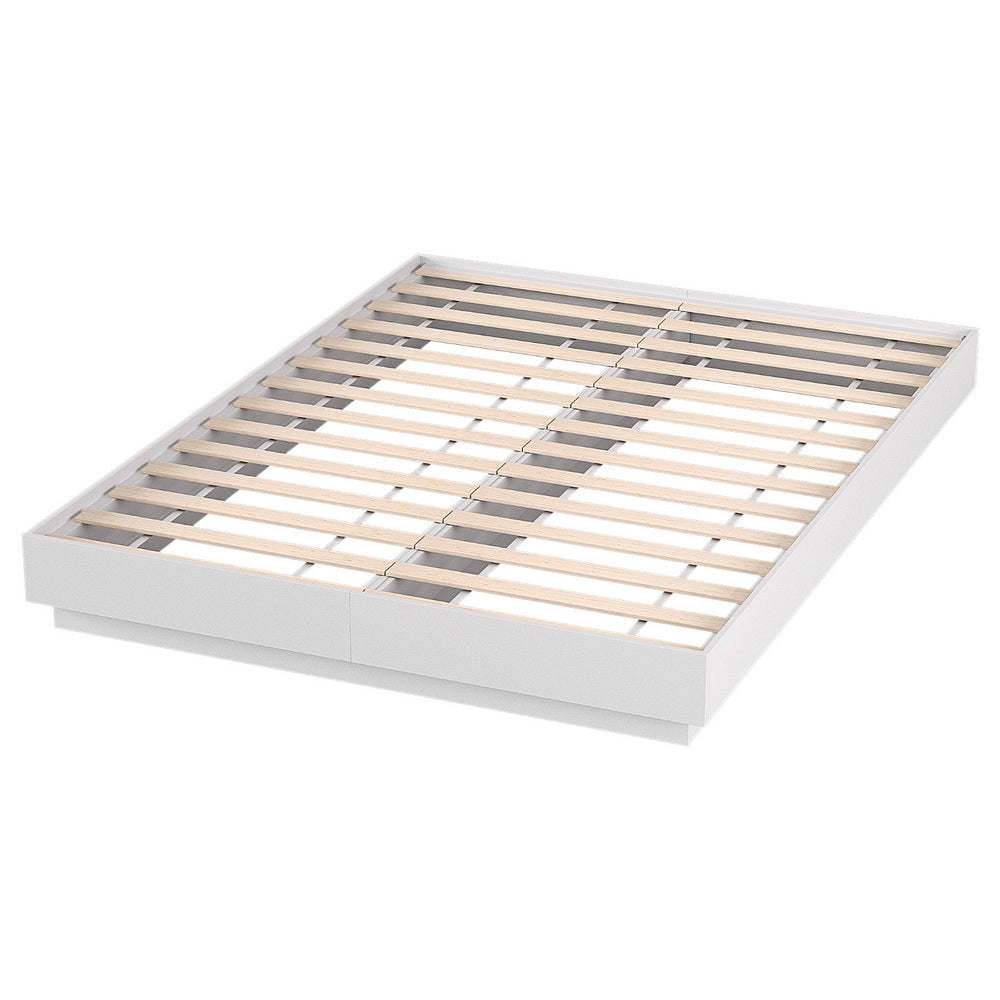 Artiss Double Bed Frame with 16Colour Led Light Wooden Platform Bed Base DAYGLOW WBED-DAYGLOW-D-WH-ABC
