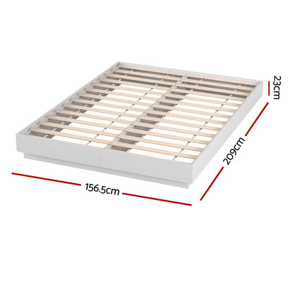 Artiss Queen Bed Frame with 16Colour Led Light Wooden Platform Bed Base DAYGLOW WBED-DAYGLOW-Q-WH-ABC