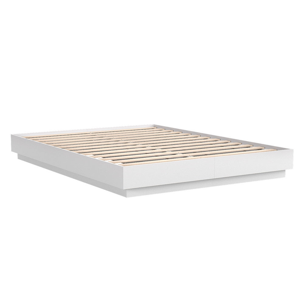 Artiss DAYGLOW White Queen LED Wooden Bed Frame WBED-DAYGLOW-Q-WH-ABC