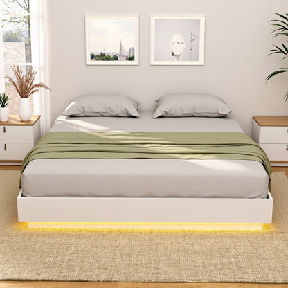 Artiss Queen Bed Frame with 16Colour Led Light Wooden Platform Bed Base DAYGLOW WBED-DAYGLOW-Q-WH-ABC