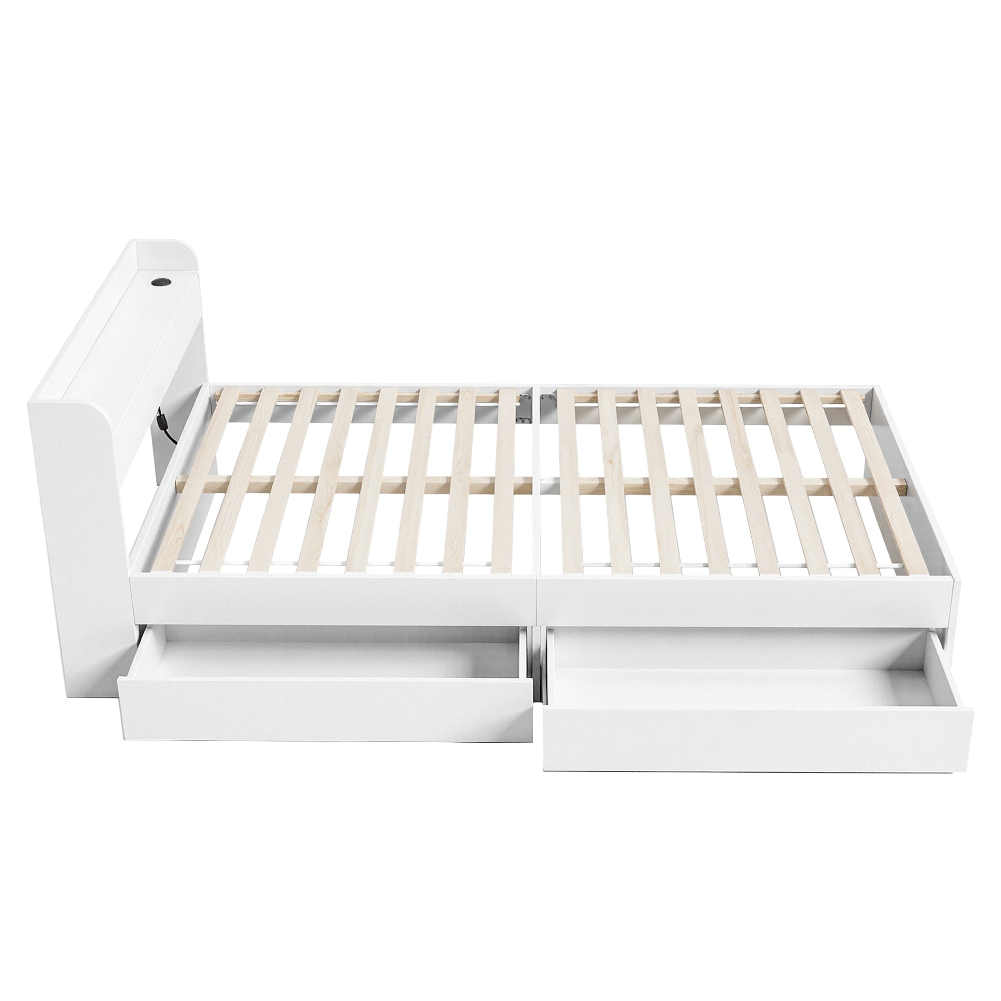 Artiss AURA White King Single Bed Frame WBED-F-AURA-KS-WH-AB