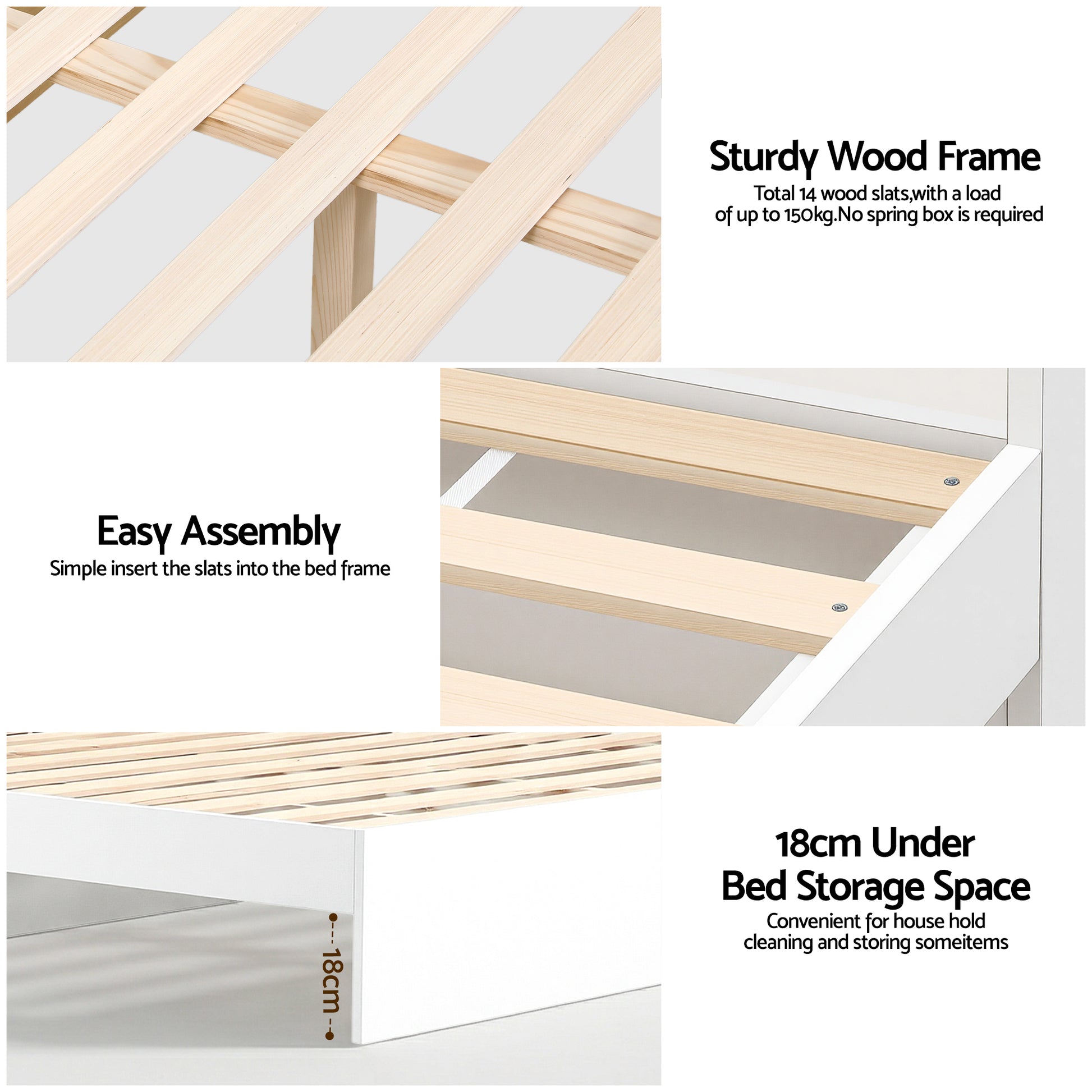 Artiss Bed Frame King Single Size with Charging Ports and 2 Drawers AURA WBED-F-AURA-KS-WH-AB