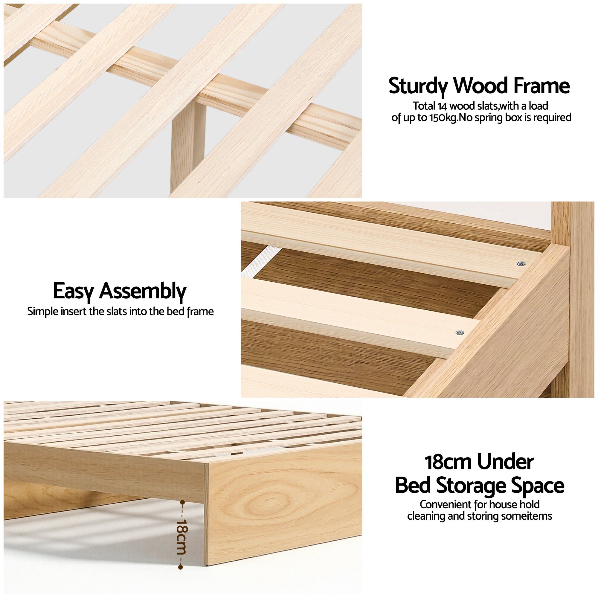 Artiss Single Bed Frame with 2 Storage Drawers Platform Bed Base with USB Ports Sturdy Wooden Slat Support WBED-F-AURA-S-WD-AB