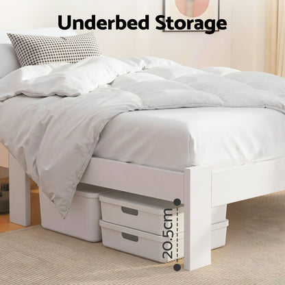 Artiss Bed Frame King Single Size Wooden White JADE WBED-F-BASE-JADE-KS
