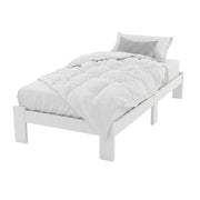 Artiss Bed Frame Single Size Wooden White JADE WBED-F-BASE-JADE-S