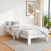 Artiss Bed Frame Single Size Wooden White JADE WBED-F-BASE-JADE-S