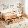 Artiss Kids Single Bed Frame with 3 Storage Drawer Montessori Bed for Toddler Natural WBED-F-CUBIO-S-WD-AB