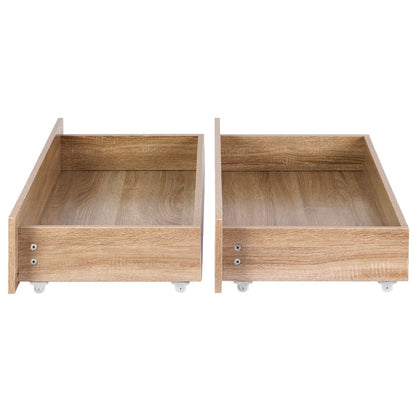 Artiss 2pcs Under Bed Storage with Wheels Rolling Wooden Drawers Single & Double WBED-F-DRAW-OAT-SD-WD-X2