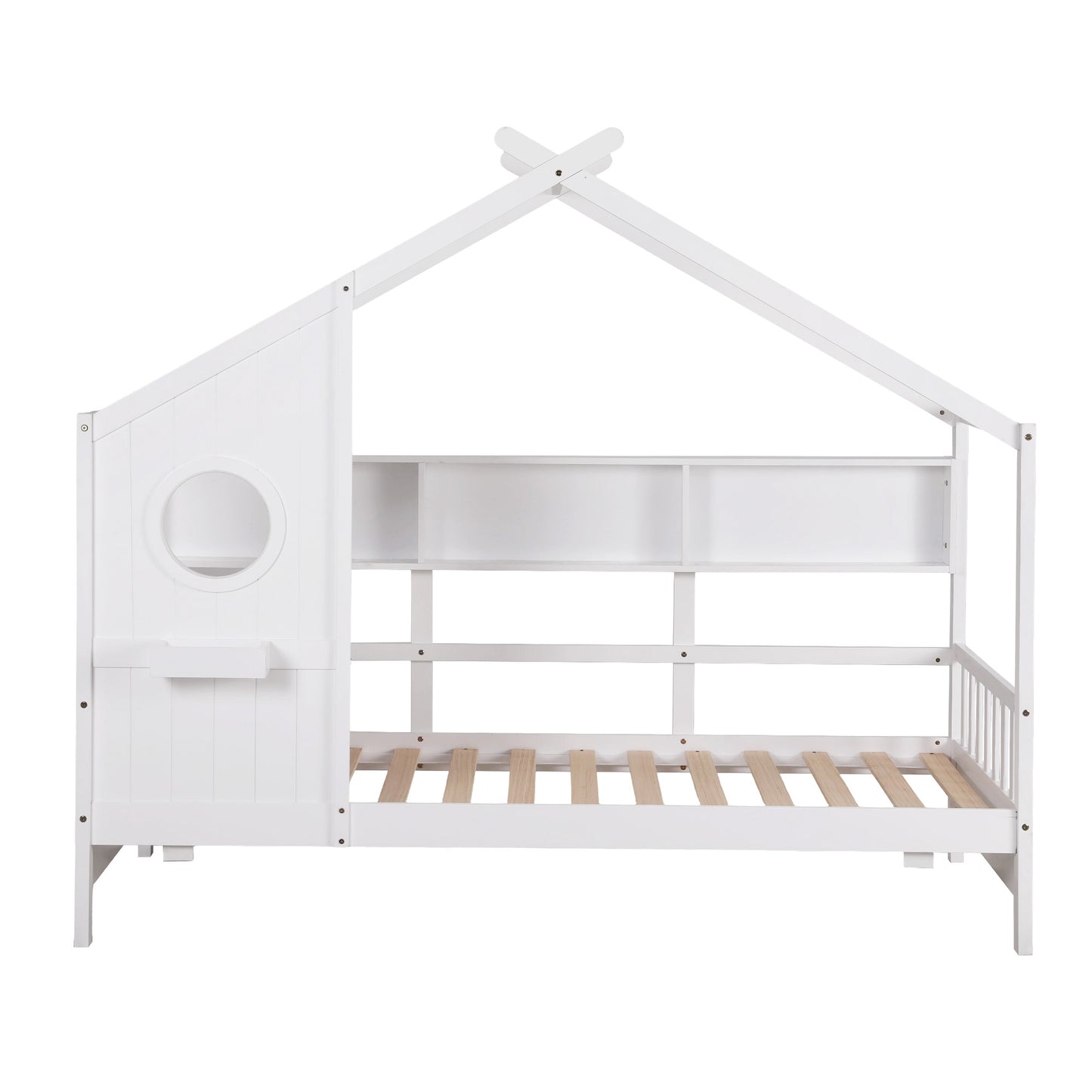 Artiss Kids Single Bed Frame House Bed Solid Wood Montessori Bed for Toddler White WBED-F-DREGO-S-WH-AB