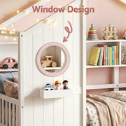 Artiss Kids Single Bed Frame House Bed Solid Wood Montessori Bed for Toddler White WBED-F-DREGO-S-WH-AB