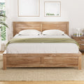 Artiss Bed Frame Double Size Wooden Acacia Wood OATMEAL WBED-F-OATMEAL-D-NA-ABC