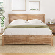 Artiss Bed Frame Double Size Wooden Acacia Wood OATMEAL WBED-F-OATMEAL-D-NA-ABC