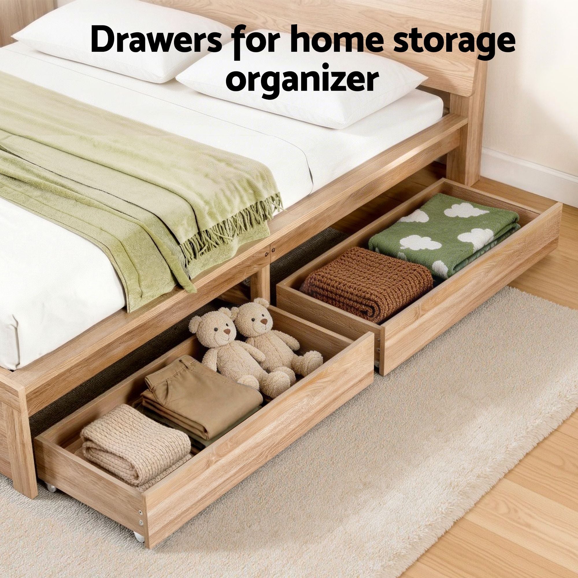 Artiss King Single Size Bed Frame with 2 Drawers Bedroom Furniture