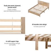 Artiss Queen Size Bed Frame with 2 Drawers Bedroom Furniture