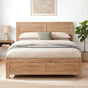 Artiss Single Bed Frame Wooden Bed Base Walnut WBED-F-OATMEAL-S-NA-AB