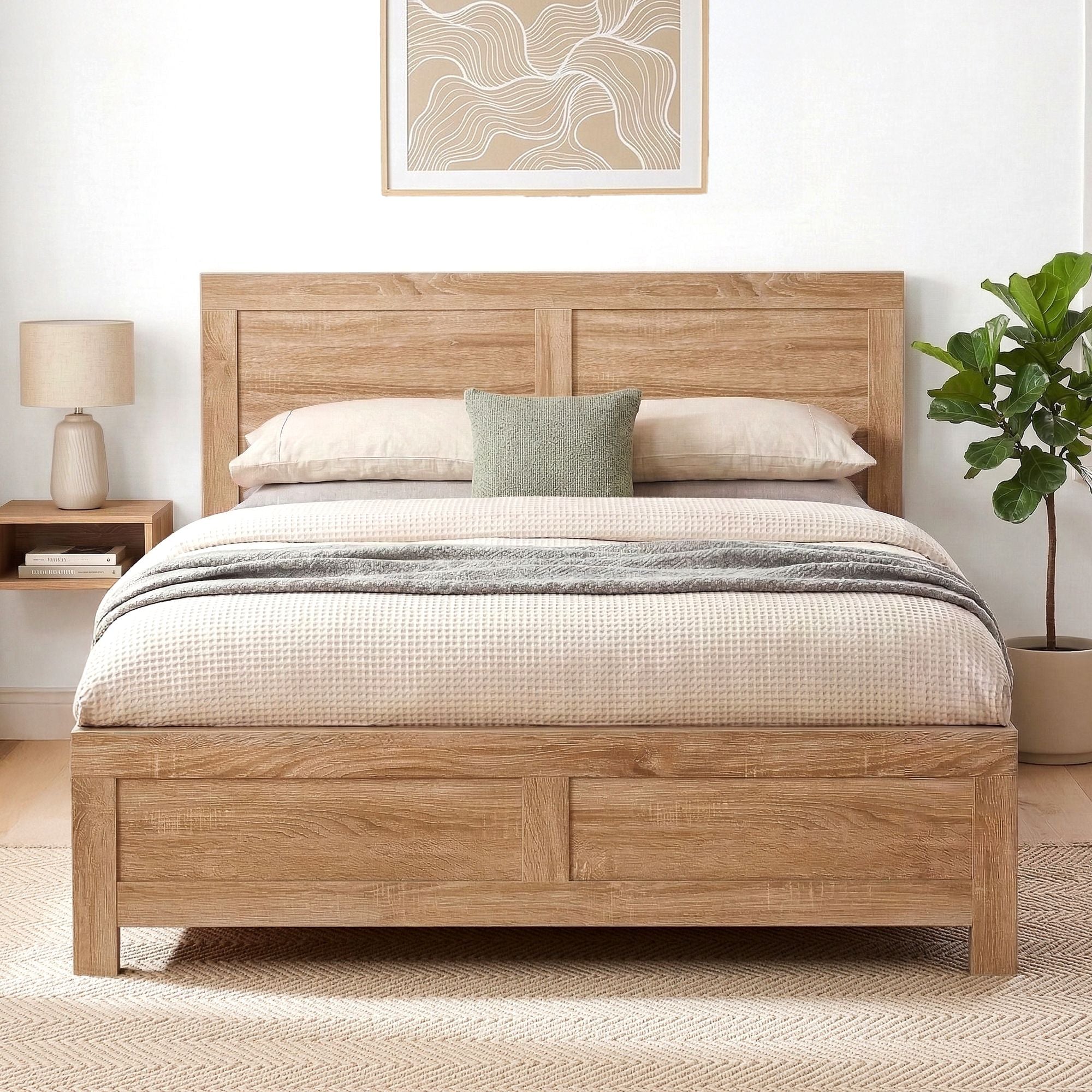 Artiss Single Bed Frame Wooden Bed Base Walnut