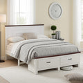 Artiss Double Wooden Bed Frame with 2 Drawer Platform Bed with 108cm Solid High Headboard White Bed Base for WBED-F-RAWDO-D-WH-ABC