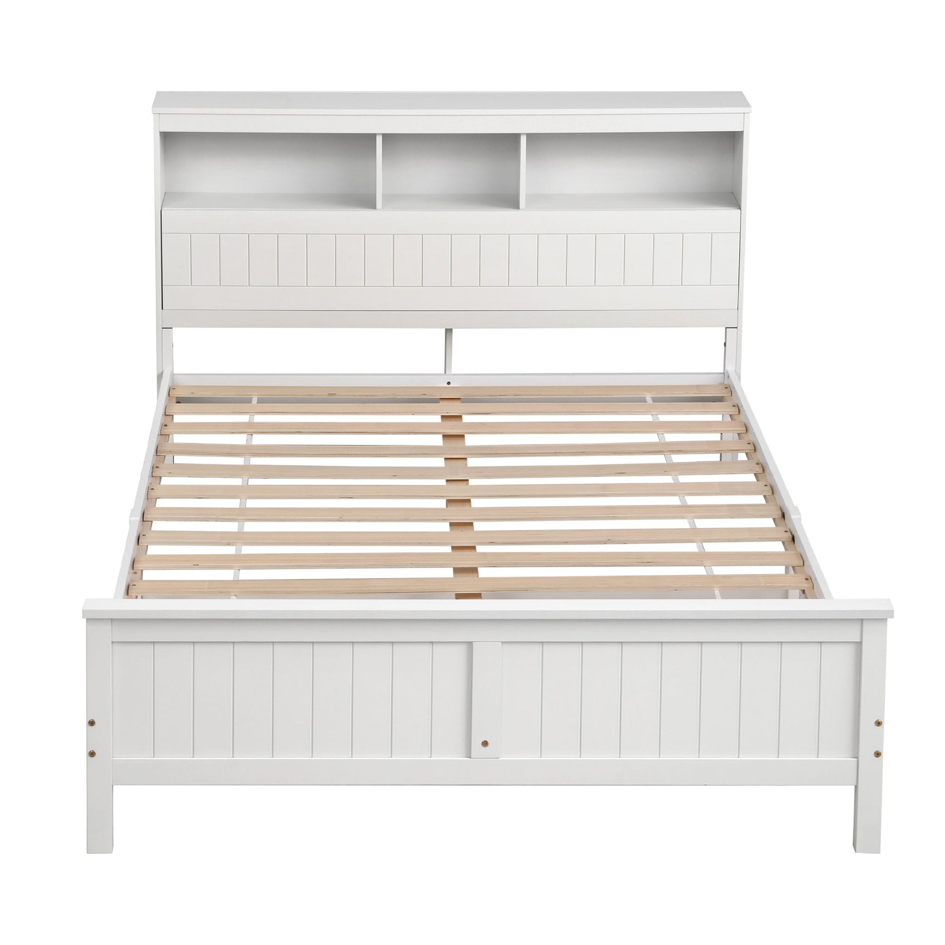 Artiss Queen Bed Frame with Storage Headboard and Footboard Wooden Bed Base White WBED-F-S1-Q-107-AB