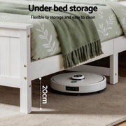 Artiss Single Bed Frame with Storage Headboard and Footboard Wooden Bed Base White