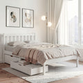 Artiss Bed Frame King Single Size Wooden Platform with 2 Storage Drawers White WBED-G-001KS-WH-DRAW