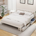 Artiss SOFIE White Queen Wooden Bed Frame with Drawers