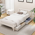 Artiss Bed Frame Single Size Wooden Platform with 2 Storage Drawers White SOFIE WBED-G-001S-WH-DRAW