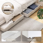 Artiss Bed Frame Single Size Wooden Platform with 2 Storage Drawers White SOFIE WBED-G-001S-WH-DRAW