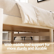 Artiss Bed Frame Single Size Wooden Platform with 2 Storage Drawers White SOFIE WBED-G-001S-WH-DRAW