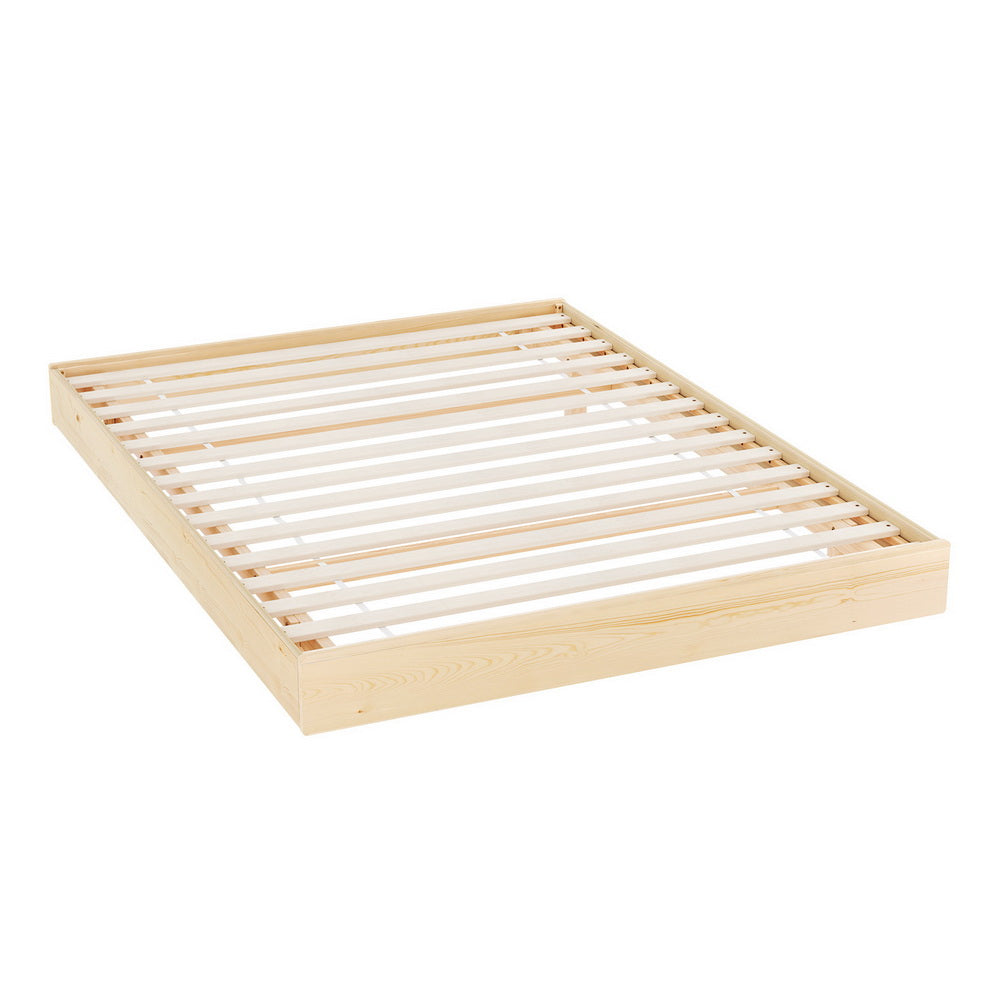 Artiss Bed Frame Double Size Floating Wooden Mattress Base Platform Timber ODIN WBED-ODIN-D-WD-AB