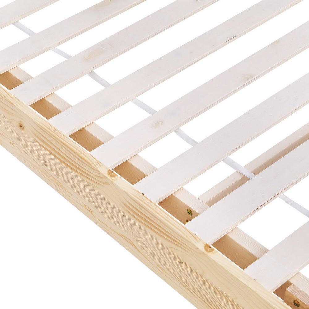 Artiss Bed Frame Double Size Floating Wooden Mattress Base Platform Timber ODIN WBED-ODIN-D-WD-AB