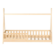 Artiss Bed Frame Wooden Kids House Frames Oak PUAH WBED-PUAH-S-PN-AB