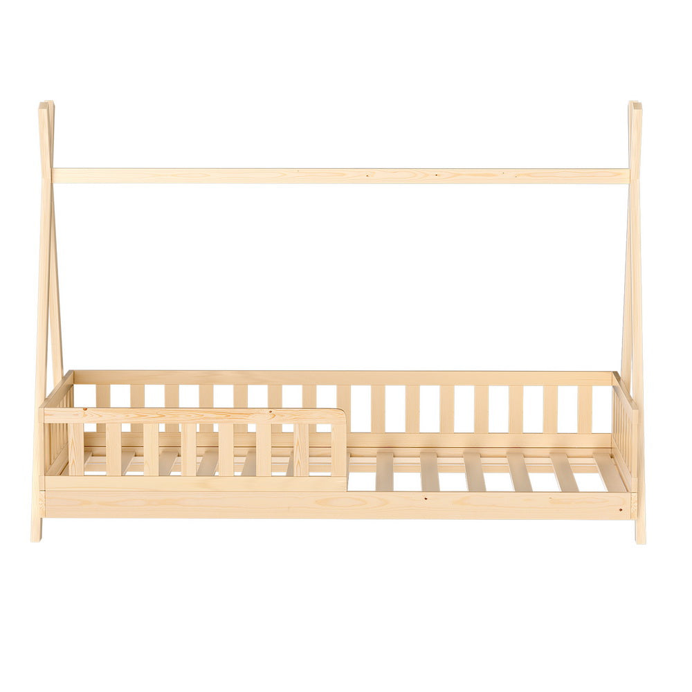 Artiss Bed Frame Wooden Kids House Frames Oak PUAH WBED-PUAH-S-PN-AB