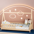 Artiss Bed Frame Wooden Kids House Frames Oak PUAH WBED-PUAH-S-PN-AB