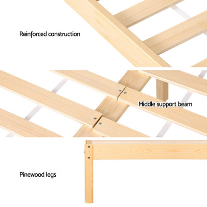 Artiss Bed Frame Double Size Rattan Wooden RITA WBED-RITA-D-WD-AB
