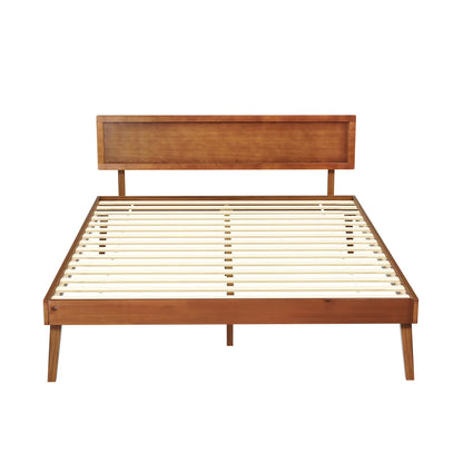 Artiss Bed Frame Queen Size Wooden Bed Base Walnut SPLAY WBED-SPLAY-Q-WAL-AB