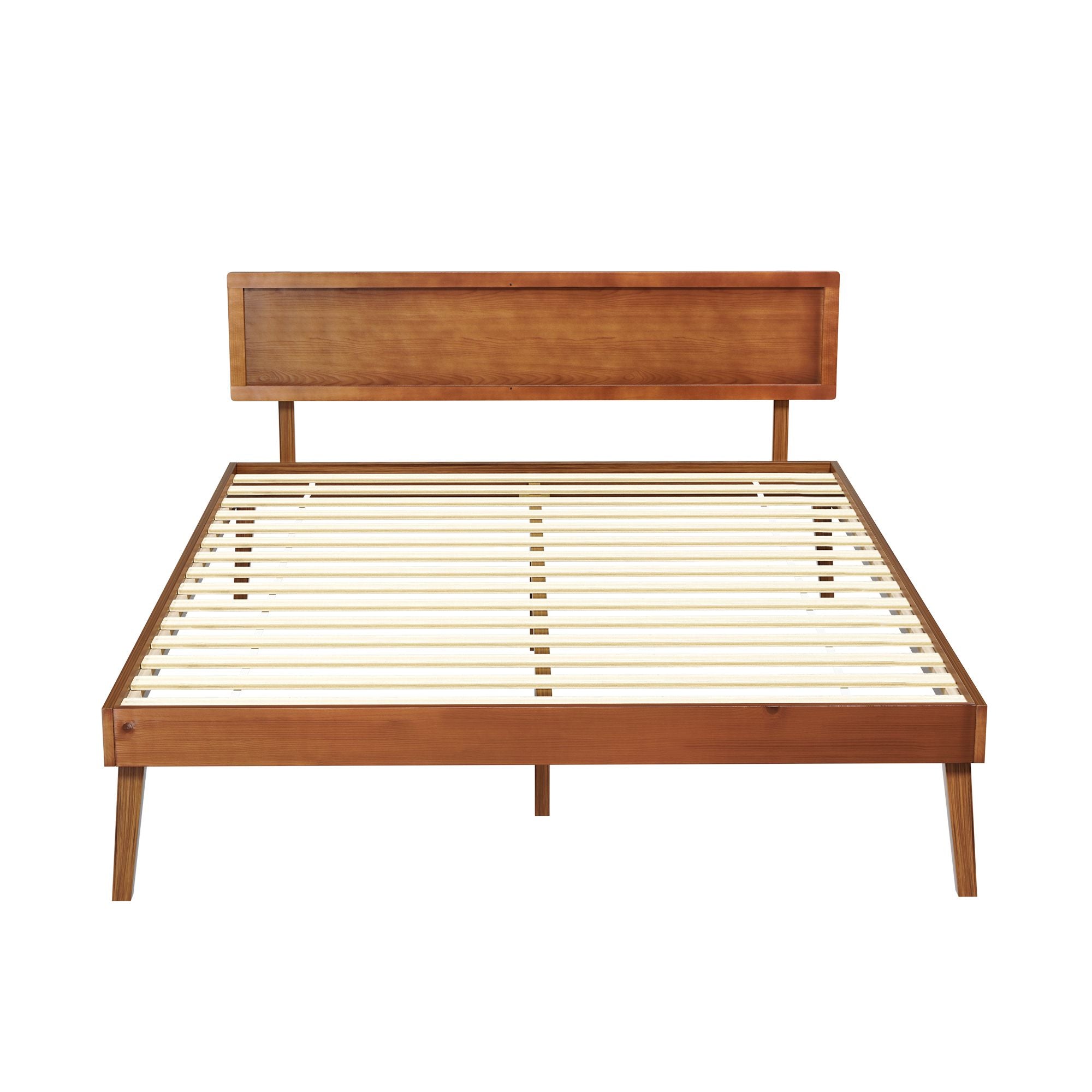Artiss Bed Frame Queen Size Wooden Bed Base Walnut SPLAY