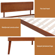 Artiss Bed Frame Single Size Wooden Bed Base Walnut SPLAY WBED-SPLAY-S-WAL