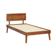 Artiss Bed Frame Single Size Wooden Bed Base Walnut SPLAY WBED-SPLAY-S-WAL