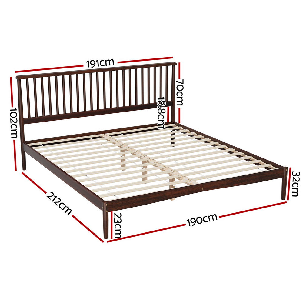 Artiss VISE Walnut King Bed Frame WBED-VISE-K-WAL-AB