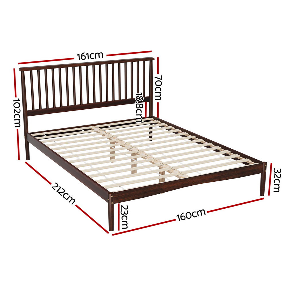 Artiss VISE Walnut Queen Bed Frame WBED-VISE-Q-WAL-AB