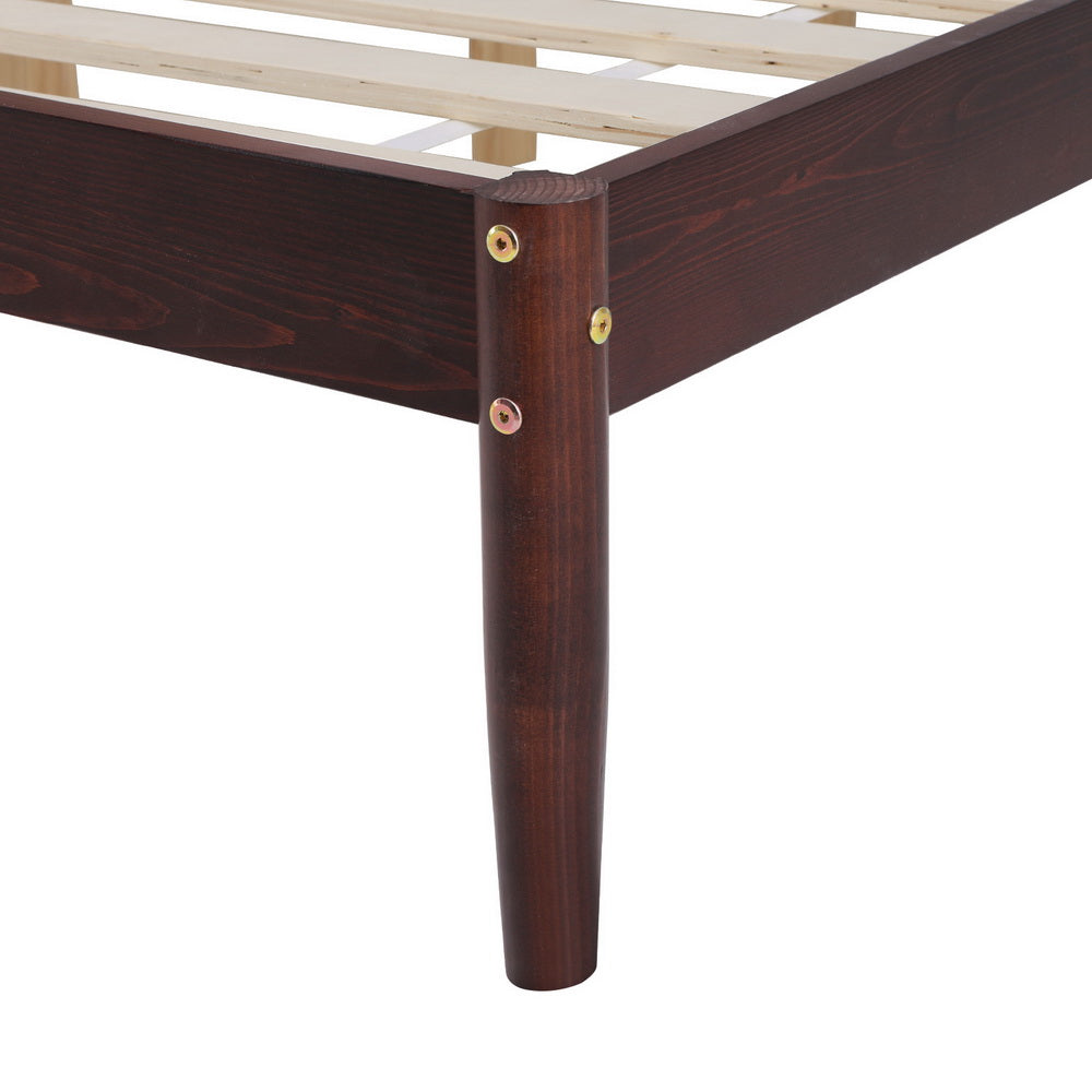 Artiss Bed Frame Queen Size Wooden Base Mattress Platform Timber Walnut VISE WBED-VISE-Q-WAL-AB