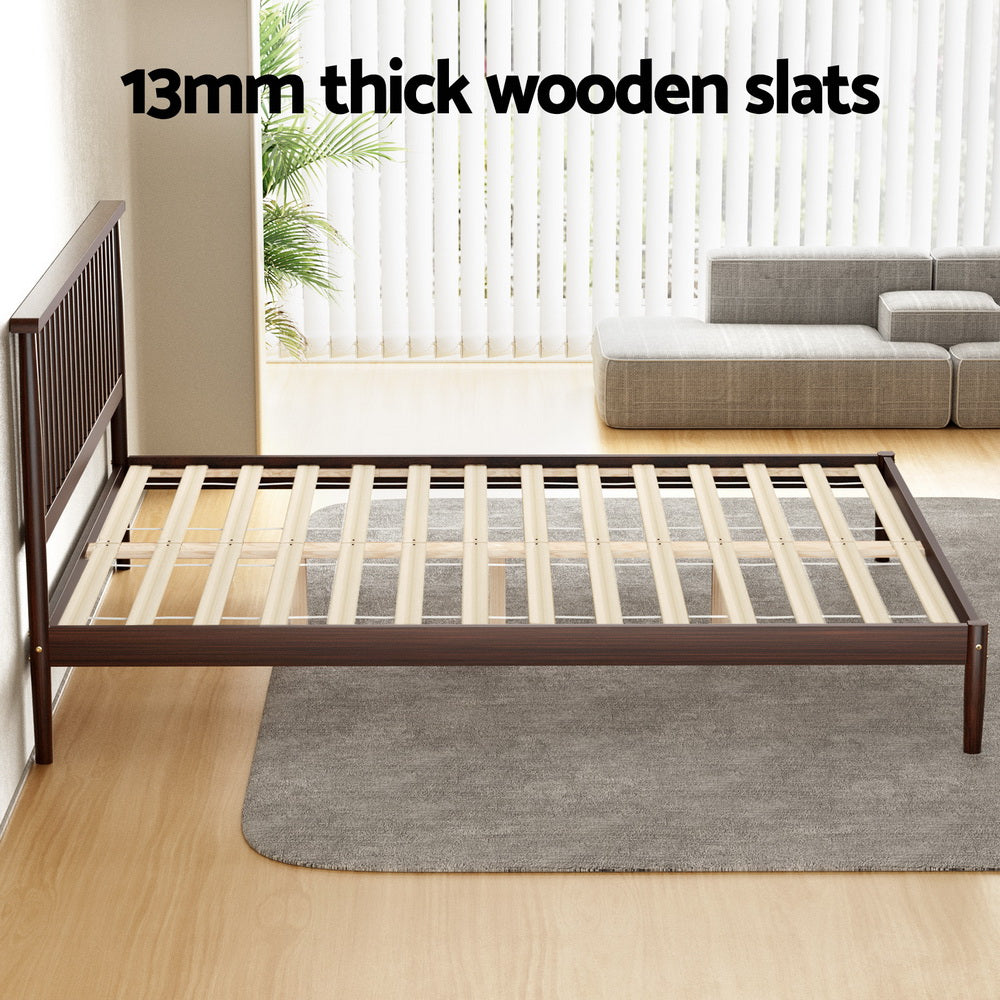 Artiss VISE Walnut Queen Bed Frame WBED-VISE-Q-WAL-AB