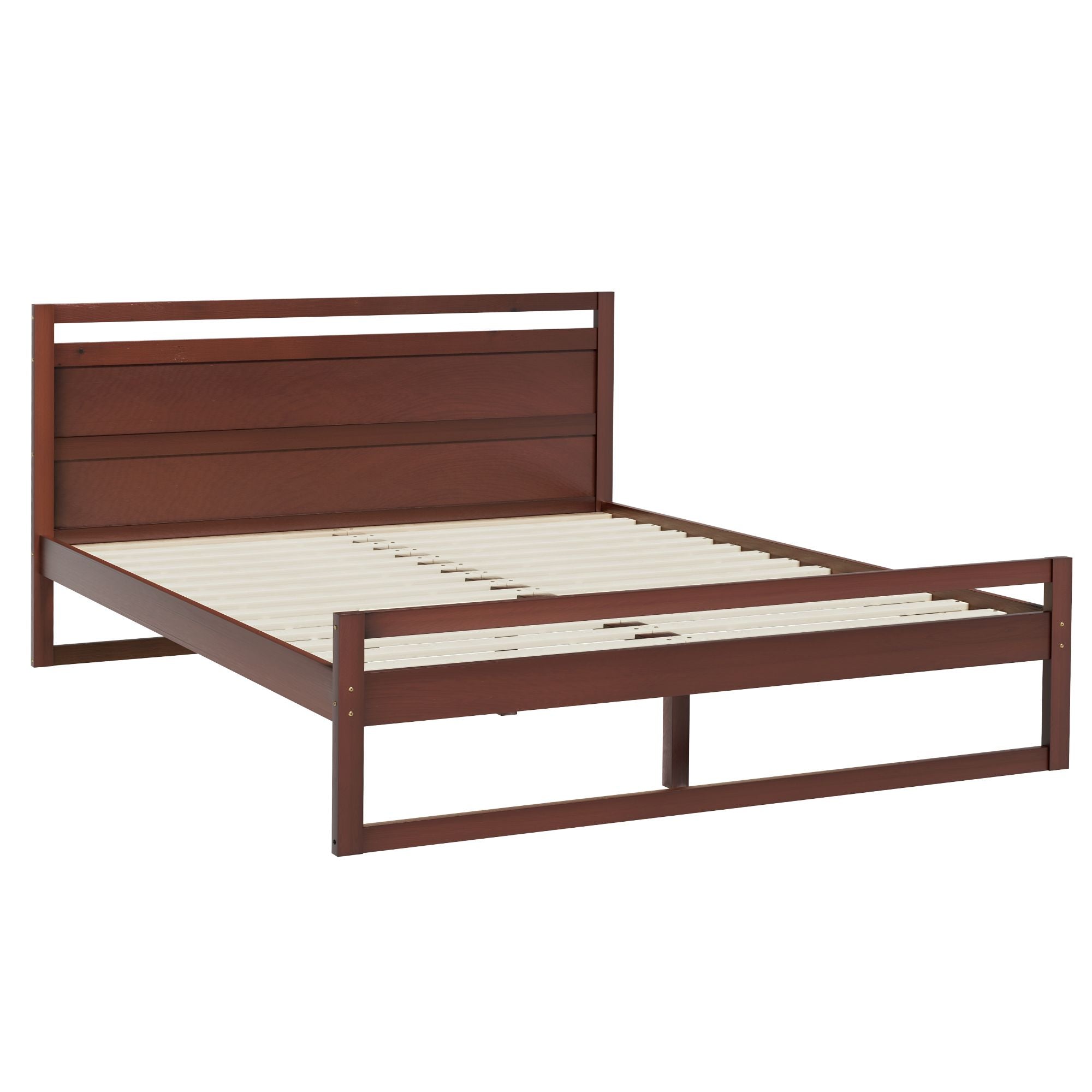 Artiss WITTON Walnut Double Bed Frame WBED-WITTON-D-WAL-AB