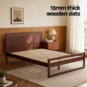 Artiss WITTON Walnut Queen Bed Frame