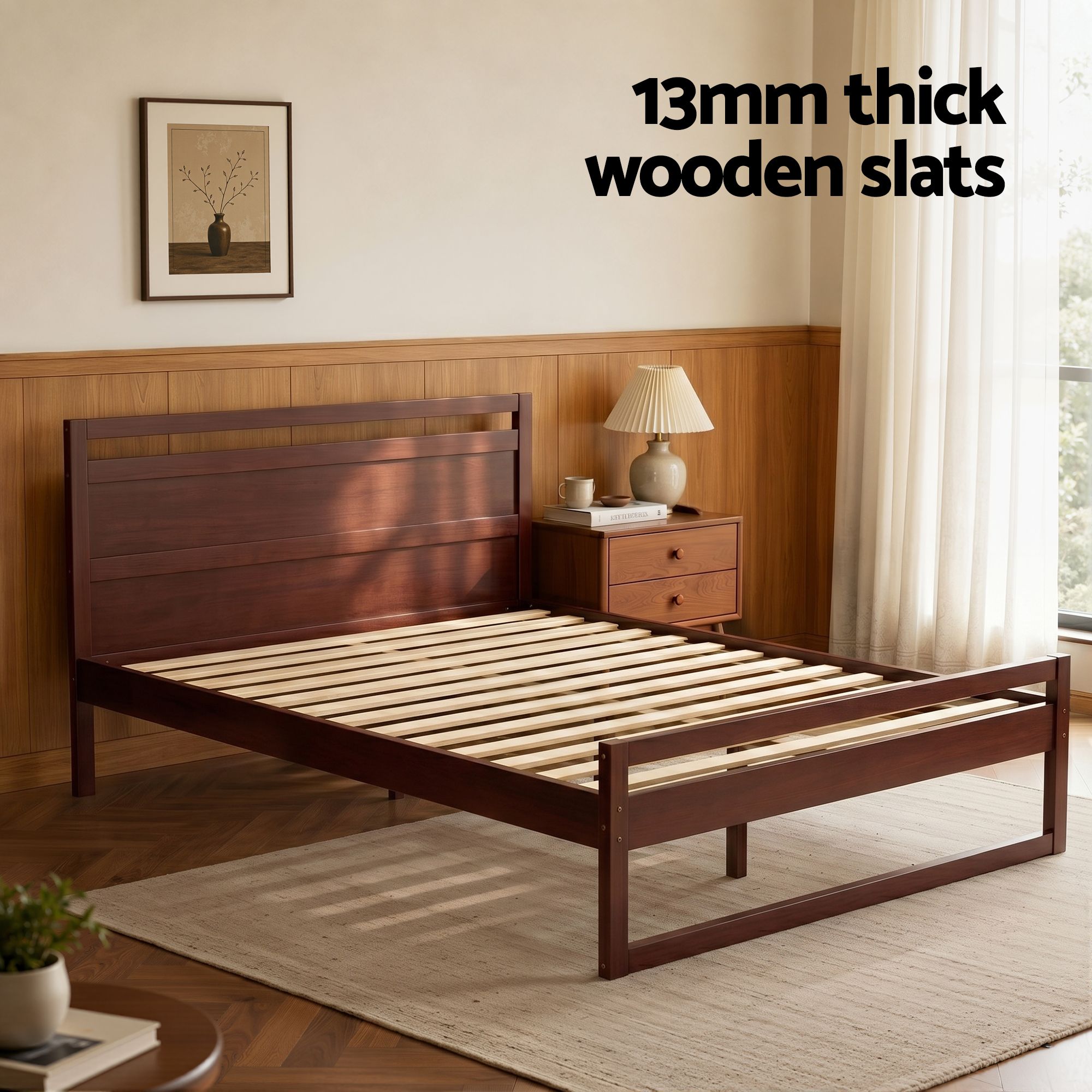Artiss WITTON Walnut Queen Bed Frame