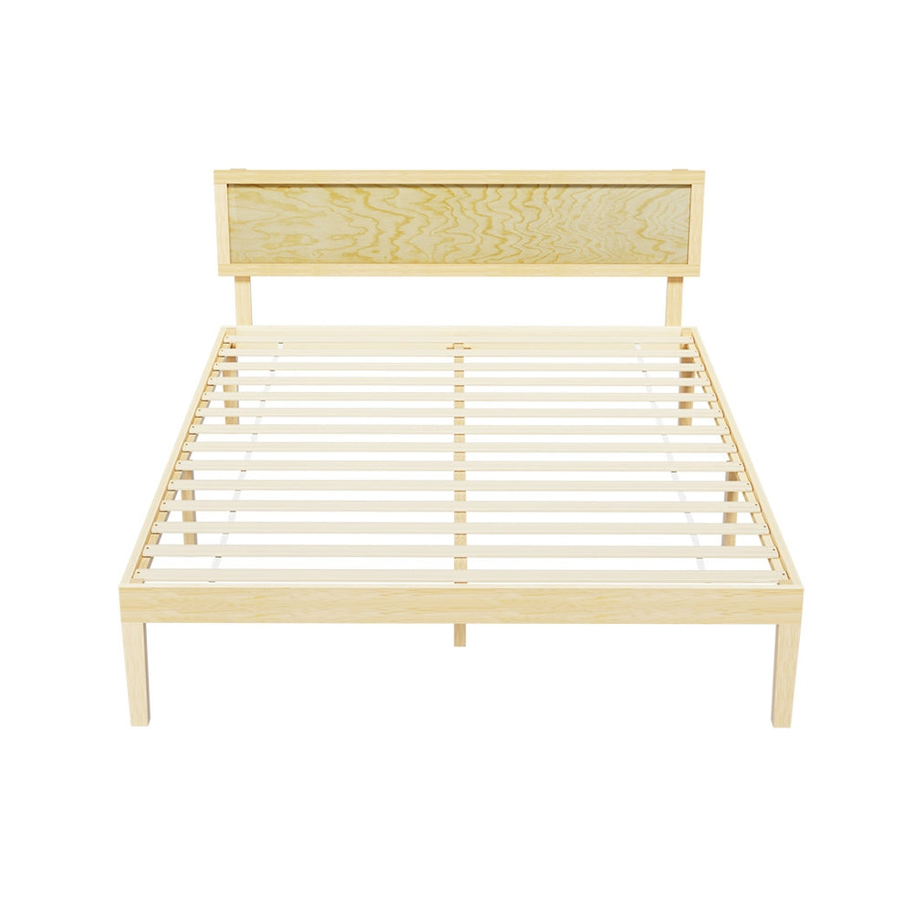 Artiss Bed Frame Double Size Wooden Base Mattress Platform Timber Pine YUMI WBED-YUMI-D-WD-AB