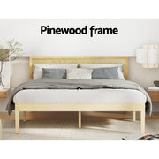 Artiss Bed Frame Double Size Wooden Base Mattress Platform Timber Pine YUMI WBED-YUMI-D-WD-AB