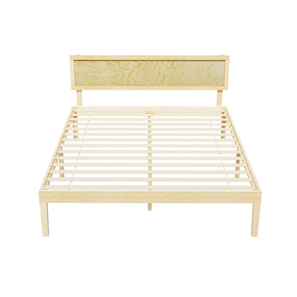 Artiss Bed Frame Queen Size Wooden Base Mattress Platform Timber Pine YUMI WBED-YUMI-Q-WD-AB
