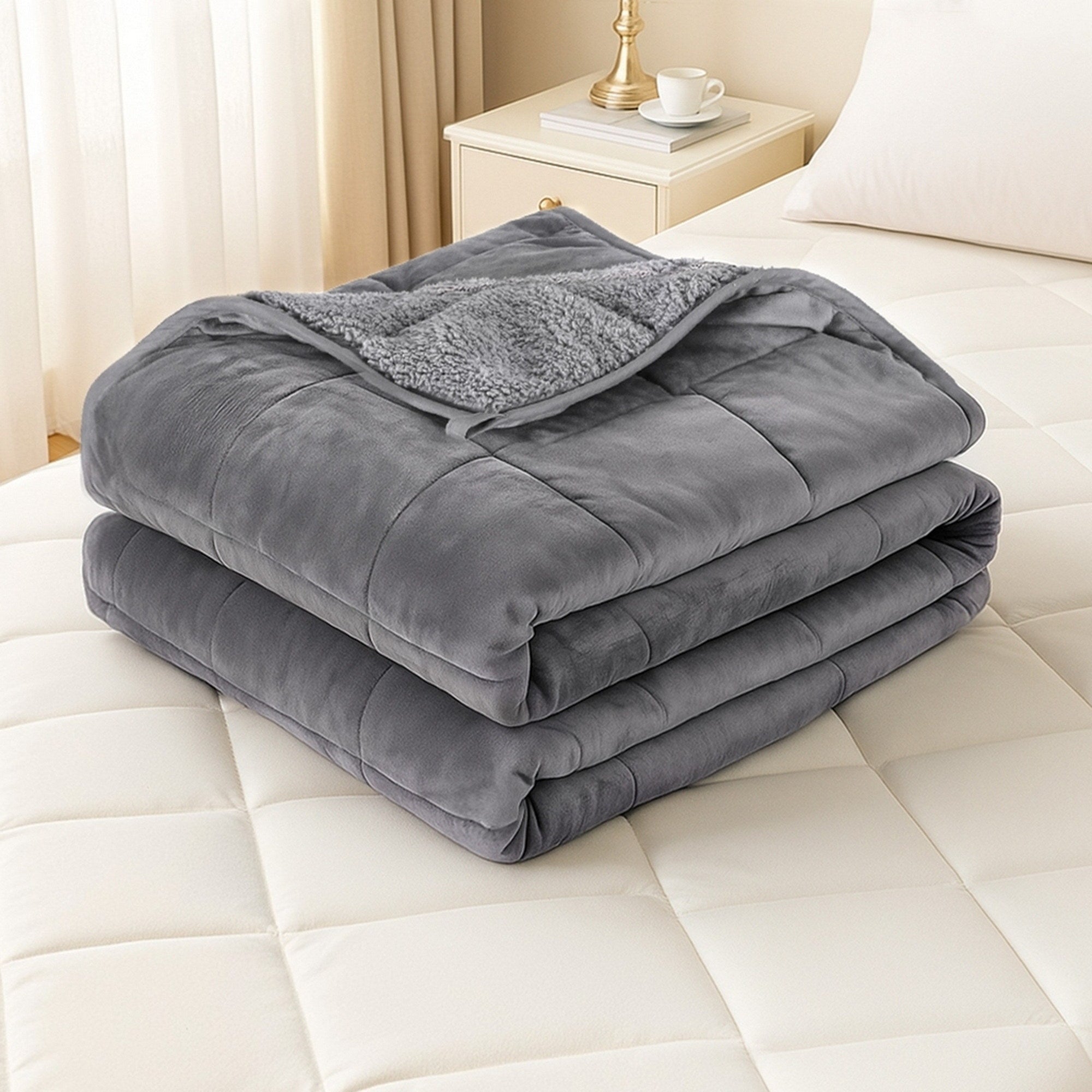 Giselle Bedding Weighted Blanket Fleece Sherpa Heavy Blanket 4.5KG WBLANKET-DUAL-152-45KG